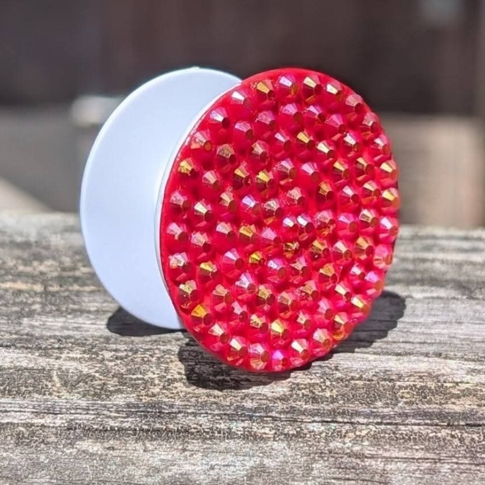 Red Crystal Phone Grip